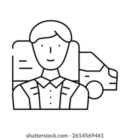 fleet maintenance manager repair worker line icon vector. fleet maintenance manager repair worker sign. isolated contour symbol black illustration