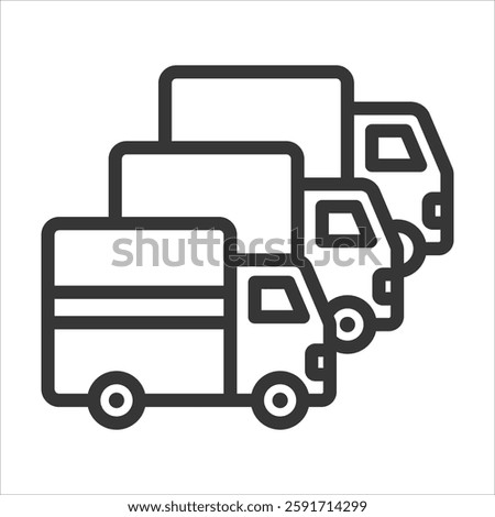 Fleet Outline Icon Vector Illustration