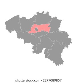 Flemish Brabant Province map, Provinces of Belgium. Vector illustration.