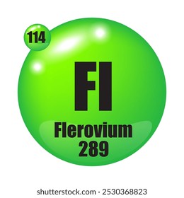 Ícone Flerovium. Fl elemento químico. Número atômico 114. Massa 289.