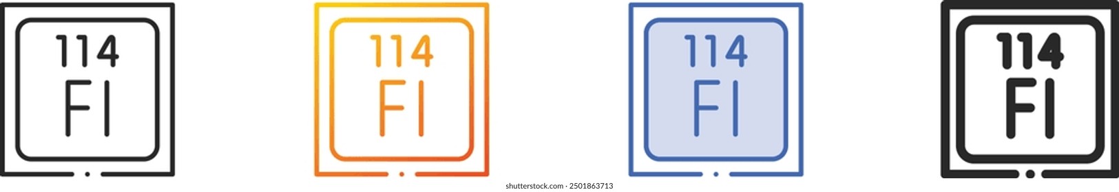 flerovium icon.Thin Linear, Gradient, Blue Stroke and bold Style Design Isolated On White Background