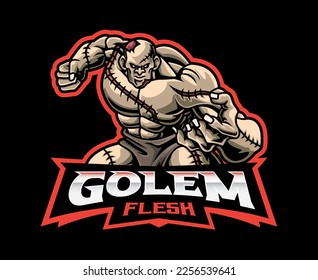 Flesh Golem Logo Mascot. A Symbol of Durability and Resilience