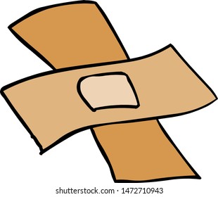 flesh-colored adhesive plaster is carved out in a cross shape. court plaster, sticking-plaster, adhesive plaster.