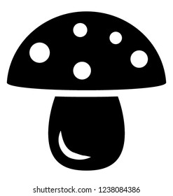 Fleshy cultivation mushroom solid icon