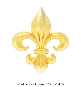 Fleur de lis.  3d illustration isolated on white