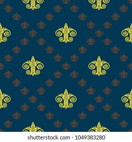 Fleur de Lis background texture. Seamless pattern. Vector illustration
