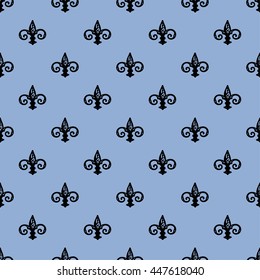 Fleur de Lis background texture. Seamless pattern. Vector illustration