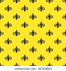 Fleur de Lis background texture. Seamless pattern. Vector illustration