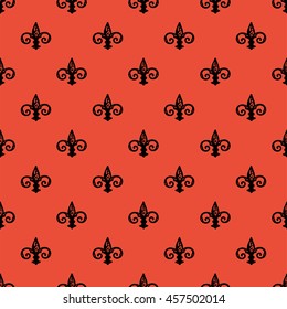 Fleur de Lis background texture. Seamless pattern. Vector illustration
