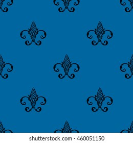 Fleur de Lis background texture. Seamless pattern. Vector illustration