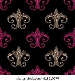 Textura de fondo de Flor de Lis.Patrón sin problemas. Ilustración del vector