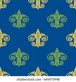 Fleur de Lis background texture. Seamless pattern. Vector illustration