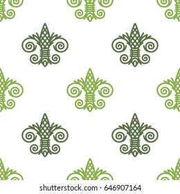 Fleur de Lis background texture. Seamless pattern. Vector illustration
