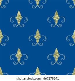 Fleur De Lis Background Texture Seamless Stock Vector (Royalty Free ...