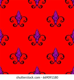 Fleur De Lis Background Texture Seamless Stock Vector (Royalty Free ...