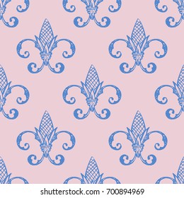 Fleur de Lis background texture. Seamless pattern. Vector illustration