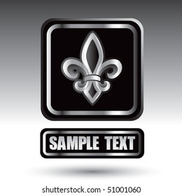 fleur de lis nameplate negro