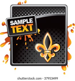 fleur de lis black halftone advertisement