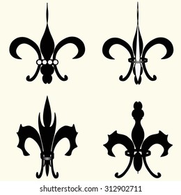 fleur de lis black and white design, vector