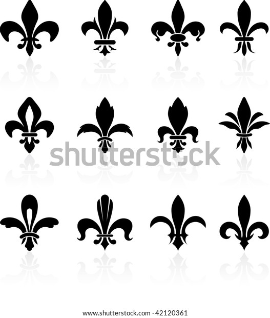 Fleur De Lis Black White Design Stock Vector (Royalty Free) 42120361