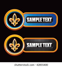 fleur de lis blue and black checkered tabs