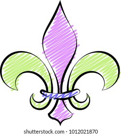 Fleur De Lis Calligraphic, Fleur-De-Lys Or Flower-De-Luce, The Decorative Stylized Lily Vector Art Illustration