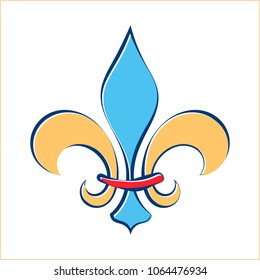 Fleur De Lis Calligraphic, Fleur-De-Lys Or Flower-De-Luce, The Decorative Stylized Lily Vector Art Illustration