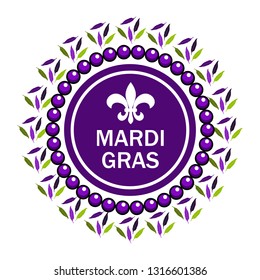 Fleur de lis celebration stamp. Mardi Gras vector illustration