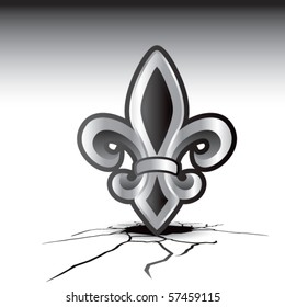fleur de lis cracked ground