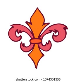 Fleur De Lis design element isolated on white background. Vector illustration.