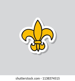 fleur de lis doodle sticker icon