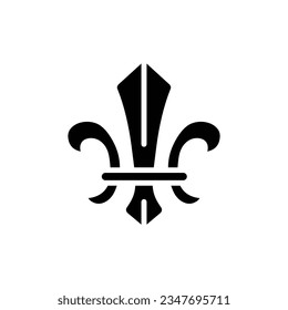 Fleur De Lis Filled Icon Vector Illustration