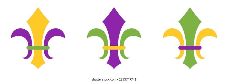 Fleur De Lis in flat style isolated