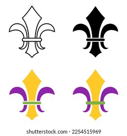 Fleur De Lis in flat style isolated