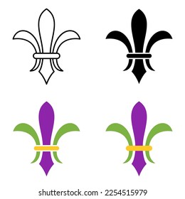Fleur De Lis in flat style isolated