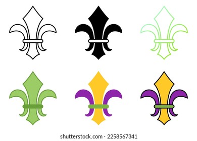 Fleur De Lis in flat style isolated