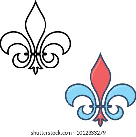 Fleur De Lis, Fleur-De-Lys Or Flower-De-Luce, The Decorative Stylized Lily Vector Art Illustration