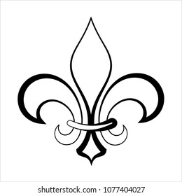 Fleur De Lis, Fleur-De-Lys Or Flower-De-Luce, The Decorative Stylized Lily Vector Art Illustration