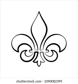 Fleur De Lis, Fleur-De-Lys Or Flower-De-Luce, The Decorative Stylized Lily Vector Art Illustration