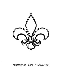 Fleur De Lis, Fleur-De-Lys Or Flower-De-Luce, The Decorative Stylized Lily Vector Art Illustration