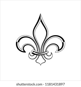 Fleur De Lis, Fleur-De-Lys Or Flower-De-Luce, The Decorative Stylized Lily Vector Art Illustration