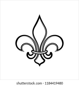 Fleur De Lis, Fleur-De-Lys Or Flower-De-Luce, The Decorative Stylized Lily Vector Art Illustration