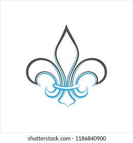 Fleur De Lis, Fleur-De-Lys Or Flower-De-Luce, The Decorative Stylized Lily Vector Art Illustration