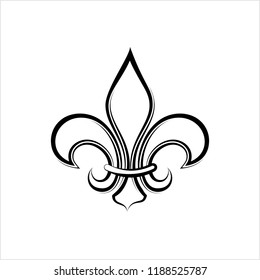 Fleur De Lis, Fleur-De-Lys Or Flower-De-Luce, The Decorative Stylized Lily Vector Art Illustration