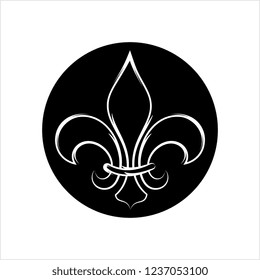 Fleur De Lis, Fleur-De-Lys Or Flower-De-Luce, The Decorative Stylized Lily Vector Art Illustration