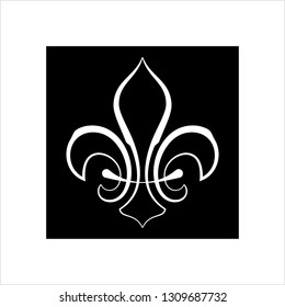 Fleur De Lis, Fleur-De-Lys Or Flower-De-Luce, The Decorative Stylized Lily Vector Art Illustration