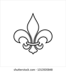 Fleur De Lis, Fleur-De-Lys Or Flower-De-Luce, The Decorative Stylized Lily Vector Art Illustration