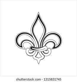 Fleur De Lis, Fleur-De-Lys Or Flower-De-Luce, The Decorative Stylized Lily Vector Art Illustration