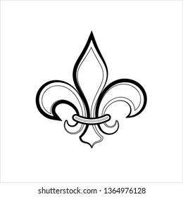 Fleur De Lis, Fleur-De-Lys Or Flower-De-Luce, The Decorative Stylized Lily Vector Art Illustration