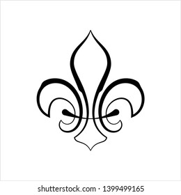 Fleur De Lis, Fleur-De-Lys Or Flower-De-Luce, The Decorative Stylized Lily Vector Art Illustration